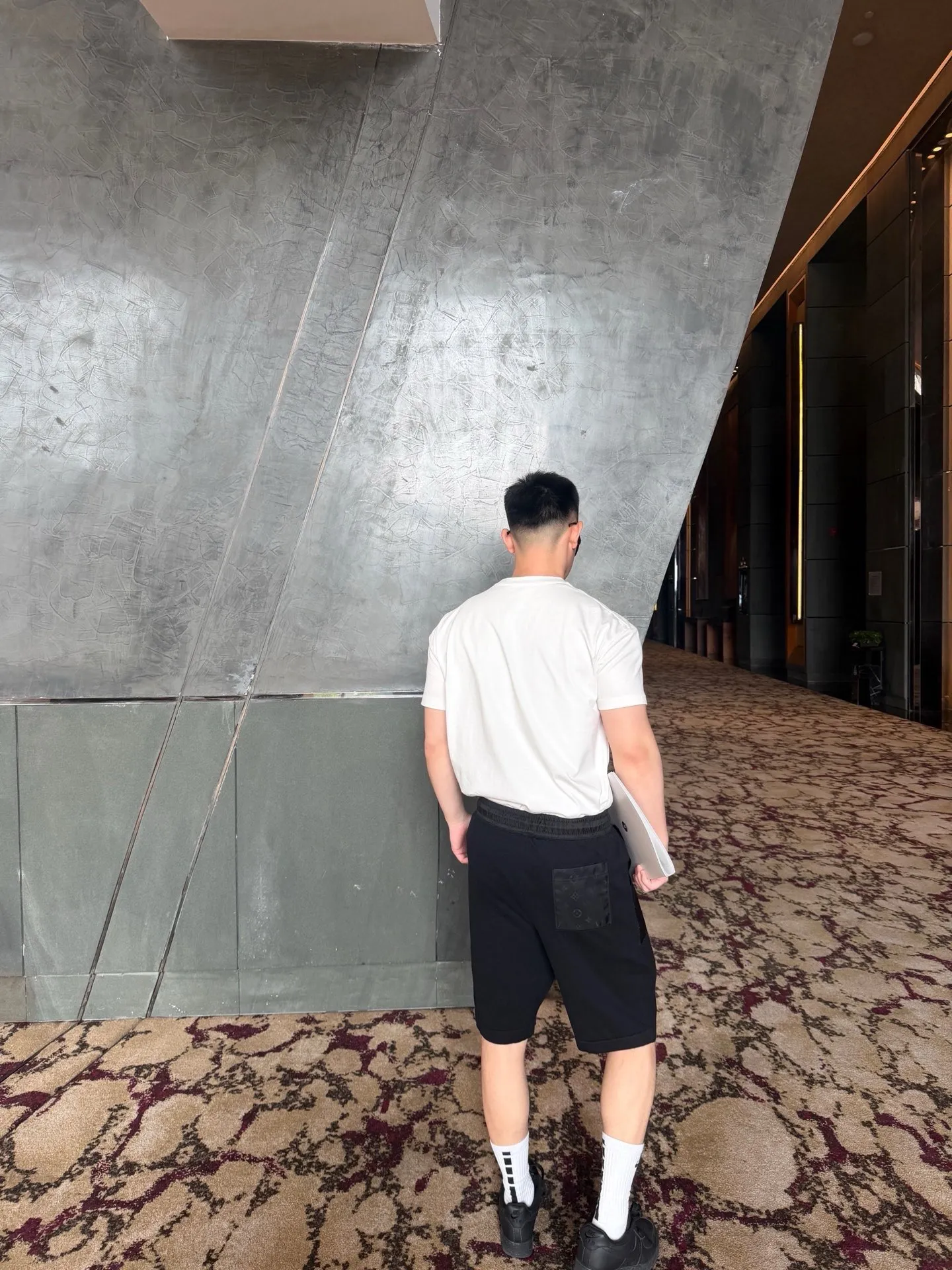 Louis Vuitton/Louis Vuitton presbyopic nylon patch pocket knitted shorts